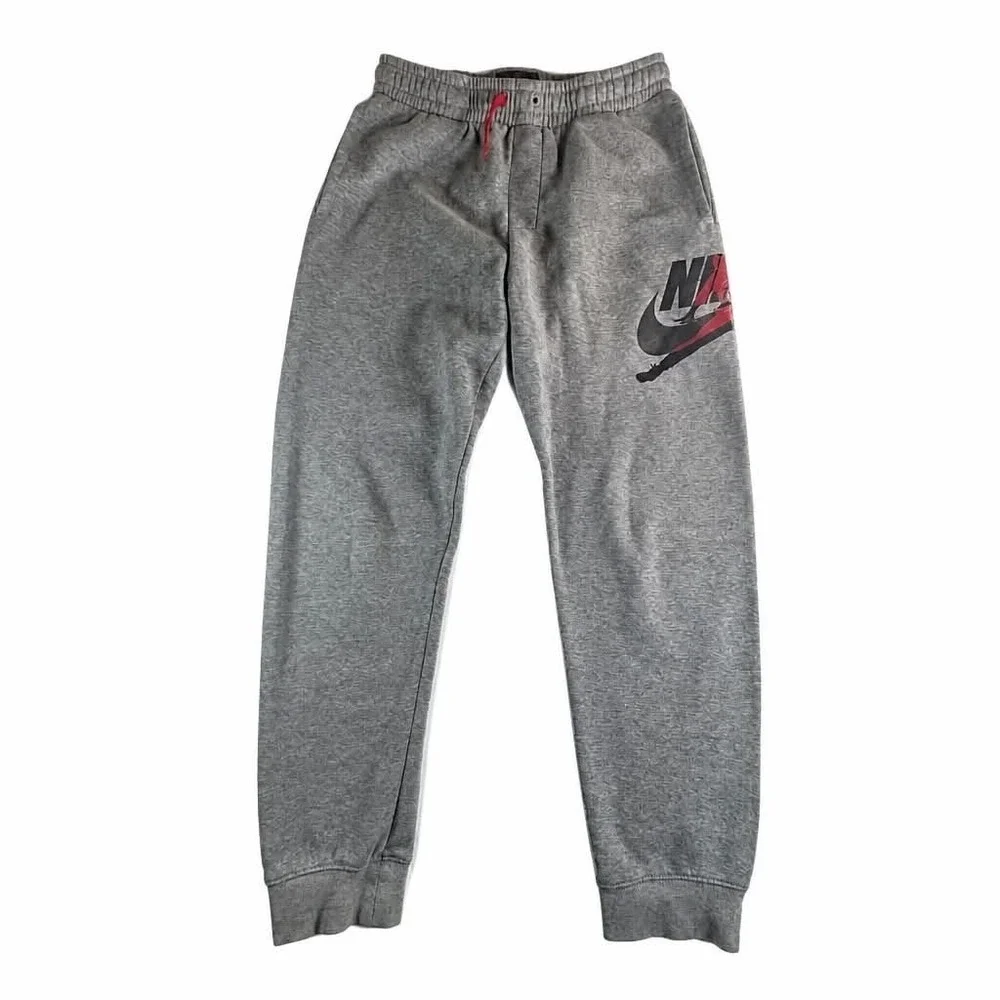 Nike Air Jordan Sweatpants Boys Youth XL Gray Jumpman Logo Fleece Joggers Pants